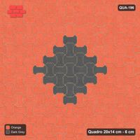 Interlock (Pasco) 20x14 cm · QUA-196 · Quadro one horizontal / one vertical - centre medallion (Ember), kerb frame (Kerb 42H)