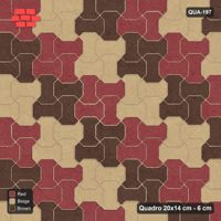 Interlock (Pasco) 20x14 cm · QUA-197 · Quadro one horizontal / one vertical - 2x2 block chequer (Tuscany), kerb frame (Kerb 38H)