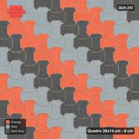 Interlock (Pasco) 20x14 cm · QUA-202 · Quadro one horizontal / one vertical - diagonal colour bands (Sunset Slate), kerb frame (Kerb 38B)