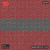 Interlock (Pasco) 20x14 cm · QUA-208 · Quadro one horizontal / one vertical - feature band (Rust & Charcoal), kerb frame (Kerb 25H)