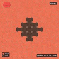 Interlock (Pasco) 20x14 cm · QUA-211 · Quadro one horizontal / one vertical - centre medallion (Burnt Clay), kerb frame (Kerb 30H/20)