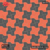 Interlock (Pasco) 20x14 cm · QUA-212 · Quadro one horizontal / one vertical - 2x2 block chequer (Ember), edge to edge