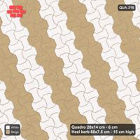 Interlock (Pasco) 20x14 cm · QUA-215 · Quadro one horizontal / one vertical, 22 deg - colour bands along (Ivory & Sand), kerb frame (Heel kerb 75x150x600)