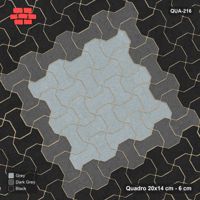 Interlock (Pasco) 20x14 cm · QUA-216 · Quadro one horizontal / one vertical, 30 deg - accent ring near the edge (Graphite Scale), kerb frame (Kerb 42F)