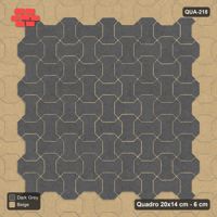 Interlock (Pasco) 20x14 cm · QUA-218 · Quadro one horizontal / one vertical - accent ring near the edge (Stone & Earth), kerb frame (Kerb 54B)