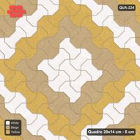 Interlock (Pasco) 20x14 cm · QUA-224 · Quadro one horizontal / one vertical, 45 deg - tonal ring bands (Golden Sand), kerb frame (Kerb 42H)
