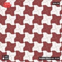 Interlock (Pasco) 20x14 cm · QUA-236 · Quadro one horizontal / one vertical - 2x2 block chequer (Burgundy & Ivory), kerb frame (Kerb 25H)