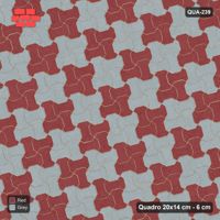 Interlock (Pasco) 20x14 cm · QUA-239 · Quadro one horizontal / one vertical, 15 deg - 2x2 block chequer (Brick & Ash), kerb frame (Kerb 25F)