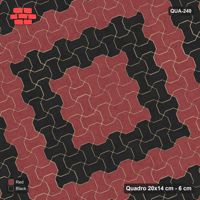 Interlock (Pasco) 20x14 cm · QUA-240 · Quadro one horizontal / one vertical, 22 deg - tonal ring bands (Red & Black), edge to edge