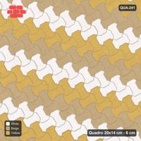 Interlock (Pasco) 20x14 cm · QUA-241 · Quadro one horizontal / one vertical, 30 deg - diagonal colour bands (Golden Sand), kerb frame (Kerb 25F)