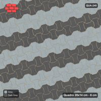 Interlock (Pasco) 20x14 cm · QUA-245 · Quadro one horizontal / one vertical, 15 deg - colour bands across (Charcoal Edge), edge to edge