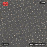 Interlock (Pasco) 20x14 cm · QUA-246 · Quadro one horizontal / one vertical, 22 deg - solid tone (Charcoal), kerb frame (Kerb 54B)