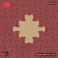 Interlock (Pasco) 20x14 cm · QUA-250 · Quadro one horizontal / one vertical - centre medallion (Terracotta), kerb frame (Kerb 42H)
