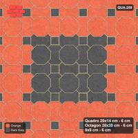 Interlock (Pasco) 20x14 cm · QUA-259 · Quadro-Octagon-8x8 grid, centre medallion (Ember), Kerb 54B kerb