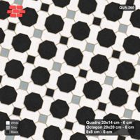 Interlock (Pasco) 20x14 cm · QUA-260 · Quadro-Octagon-8x8 grid, chequered cubes, 75 deg (Tuxedo), Kerb 40B kerb