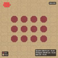 Interlock (Pasco) 20x14 cm · QUA-263 · Quadro-Octagon-8x8 grid, accent octagon ring (Terracotta), Kerb 42H kerb