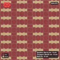 Interlock (Pasco) 20x14 cm · QUA-278 · Quadro-Octagon-8x8 grid, alternating Quadro files (Terracotta), Kerb 25B kerb