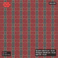 Interlock (Pasco) 20x14 cm · QUA-280 · Quadro-Octagon-8x8 grid, two-tone Quadro files (Rust & Charcoal), no kerb