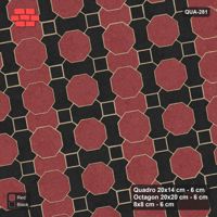 Interlock (Pasco) 20x14 cm · QUA-281 · Quadro-Octagon-8x8 grid, alternating Quadro files, 10 deg (Red & Black), Kerb 54H kerb