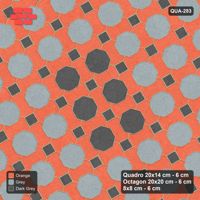 Interlock (Pasco) 20x14 cm · QUA-283 · Quadro-Octagon-8x8 grid, octagon medallion, 30 deg (Sunset Slate), Kerb 30H/20 kerb