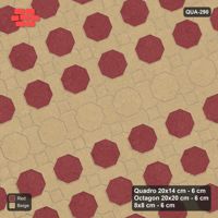 Interlock (Pasco) 20x14 cm · QUA-290 · Quadro-Octagon-8x8 grid, feature octagon band, 22 deg (Terracotta), Kerb 54B kerb