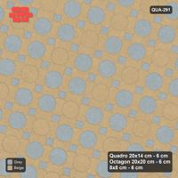 Interlock (Pasco) 20x14 cm · QUA-291 · Quadro-Octagon-8x8 grid, diagonal octagon tones, 75 deg (Warm Grey), no kerb
