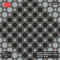Interlock (Pasco) 20x14 cm · QUA-303 · Quadro-Octagon-8x8 grid, accent octagon ring, 45 deg (Graphite Scale), no kerb