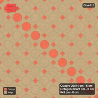 Interlock (Pasco) 20x14 cm · QUA-312 · Quadro-Octagon-8x8 grid, vertical octagon band, 45 deg (Clay Court), no kerb