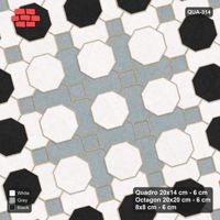 Interlock (Pasco) 20x14 cm · QUA-314 · Quadro-Octagon-8x8 grid, centre medallion, 15 deg (Tuxedo), Kerb 30H/20 kerb