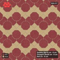 Interlock (Pasco) 20x14 cm · QUA-317 · Quadro-Octagon-8x8 grid, chequered Quadros, 45 deg (Terracotta), Kerb 25F kerb