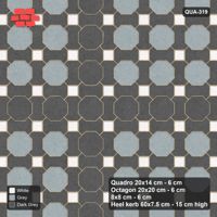 Interlock (Pasco) 20x14 cm · QUA-319 · Quadro-Octagon-8x8 grid, octagon cross (Monochrome), Heel kerb 75x150x600 kerb