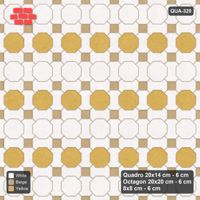 Interlock (Pasco) 20x14 cm · QUA-320 · Quadro-Octagon-8x8 grid, striped octagon rows (Golden Sand), Kerb 42F kerb