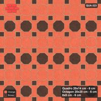 Interlock (Pasco) 20x14 cm · QUA-323 · Quadro-Octagon-8x8 grid, striped octagon rows (Burnt Clay), Kerb 40F kerb