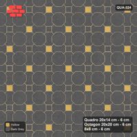 Interlock (Pasco) 20x14 cm · QUA-324 · Quadro-Octagon-8x8 grid, chequered cubes (Mustard Slate), no kerb