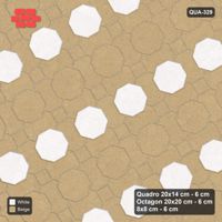 Interlock (Pasco) 20x14 cm · QUA-329 · Quadro-Octagon-8x8 grid, striped octagon rows, 30 deg (Ivory & Sand), Kerb 40F kerb