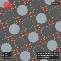 Interlock (Pasco) 20x14 cm · QUA-331 · Quadro-Octagon-8x8 grid, chequered octagons, 22 deg (Urban Brick), Kerb 40F kerb