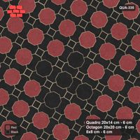 Interlock (Pasco) 20x14 cm · QUA-335 · Quadro-Octagon-8x8 grid, diamond octagon feature, 60 deg (Red & Black), Kerb 25H kerb