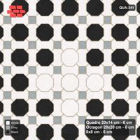 Interlock (Pasco) 20x14 cm · QUA-341 · Quadro-Octagon-8x8 grid, diamond octagon feature (Tuxedo), Kerb 38B kerb