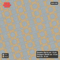 Interlock (Pasco) 20x14 cm · QUA-345 · Quadro-Octagon-8x8 grid, alternating Quadro files, 15 deg (Warm Grey), no kerb