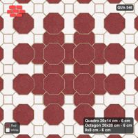 Interlock (Pasco) 20x14 cm · QUA-346 · Quadro-Octagon-8x8 grid, accent Quadro ring (Burgundy & Ivory), Kerb 42H kerb