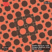 Interlock (Pasco) 20x14 cm · QUA-350 · Quadro-Octagon-8x8 grid, centre medallion, 15 deg (Burnt Clay), Kerb 42H kerb