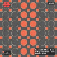 Interlock (Pasco) 20x14 cm · QUA-351 · Quadro-Octagon-8x8 grid, vertical octagon band (Ember), no kerb