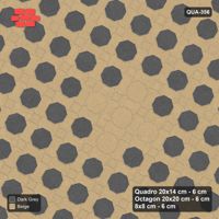 Interlock (Pasco) 20x14 cm · QUA-356 · Quadro-Octagon-8x8 grid, diamond octagon feature, 60 deg (Stone & Earth), Kerb 25H kerb