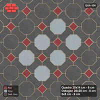 Interlock (Pasco) 20x14 cm · QUA-358 · Quadro-Octagon-8x8 grid, accent octagon ring, 45 deg (Urban Brick), Kerb 42H kerb