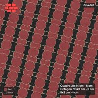 Interlock (Pasco) 20x14 cm · QUA-362 · Quadro-Octagon-8x8 grid, two-tone Quadro files, 75 deg (Red & Black), Kerb 40F kerb