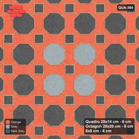 Interlock (Pasco) 20x14 cm · QUA-364 · Quadro-Octagon-8x8 grid, accent octagon ring (Sunset Slate), Kerb 42H kerb