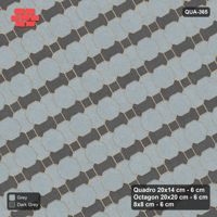 Interlock (Pasco) 20x14 cm · QUA-365 · Quadro-Octagon-8x8 grid, two-tone Quadro files, 30 deg (Charcoal Edge), Kerb 25F kerb