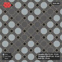 Interlock (Pasco) 20x14 cm · QUA-368 · Quadro-Octagon-8x8 grid, octagon cross, 45 deg (Graphite Scale), Kerb 25H kerb