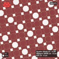 Interlock (Pasco) 20x14 cm · QUA-373 · Quadro-Octagon-8x8 grid, diagonal octagon tones, 10 deg (Burgundy & Ivory), Kerb 54B kerb