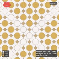 Interlock (Pasco) 20x14 cm · QUA-374 · Quadro-Octagon-8x8 grid, octagon cross, 45 deg (Golden Sand), Kerb 25H kerb